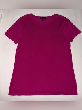 Saks Fifth Avenue Silk & Cashmere Short Sleeve Top - Magenta
